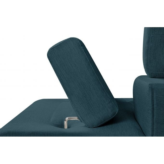 Canapé d'angle ROMEO SCANDINAVE convertible avec coffre, pieds bois noir, en tissu - Meublei