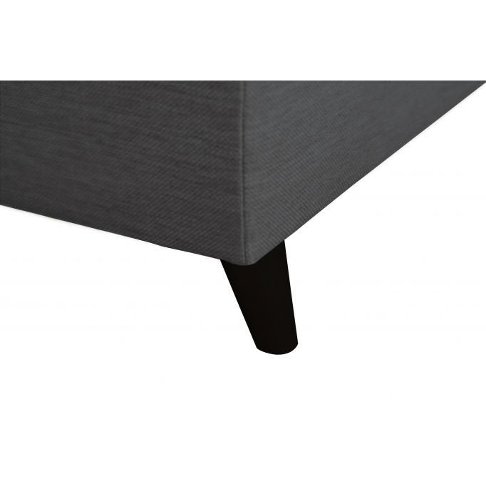 Canapé d'angle ROMEO SCANDINAVE convertible avec coffre, pieds bois noir, en tissu - Meublei