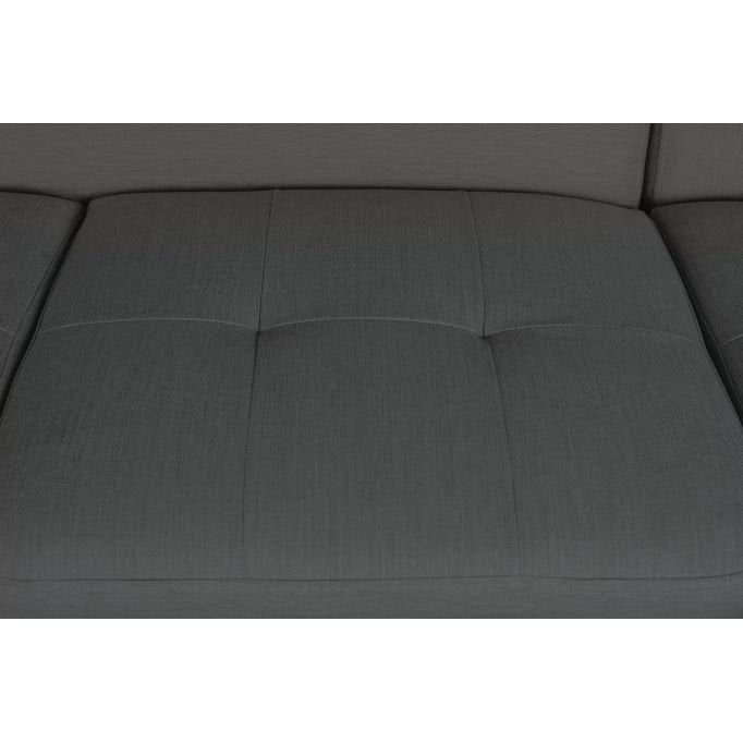 Canapé d'angle ROMEO SCANDINAVE convertible avec coffre, pieds bois noir, en tissu - Meublei