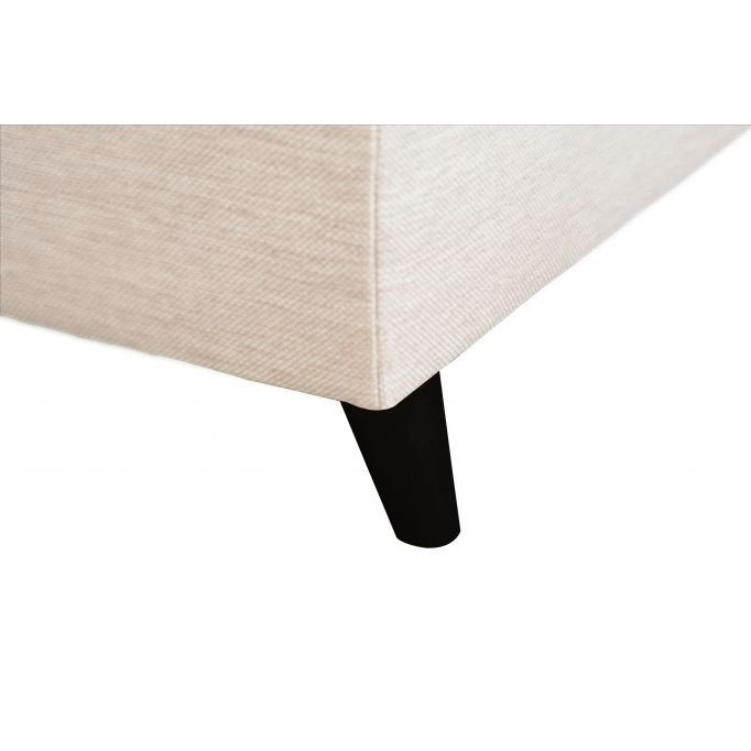 Canapé d'angle ROMEO SCANDINAVE convertible avec coffre, pieds bois noir, en tissu - Meublei