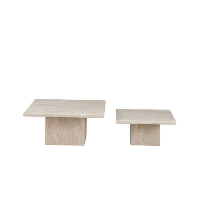 Table basse avec plateau en marbre artificiel et piétement en MDF - Meublei