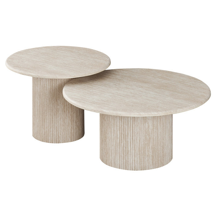 Table basse avec plateau en marbre artificiel et piétement en MDF - Meublei