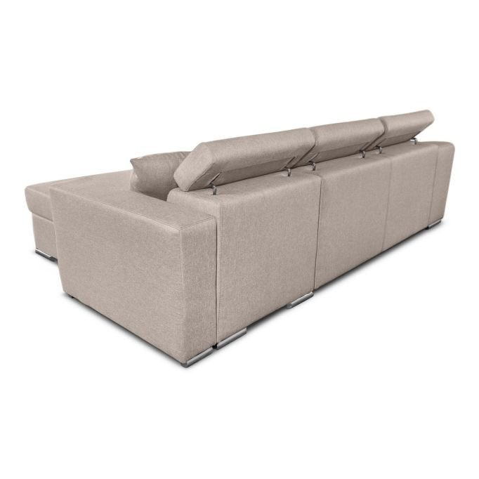 Canapé d'angle STILO réversible, convertible avec coffre et 2 poufs en tissu - Meublei